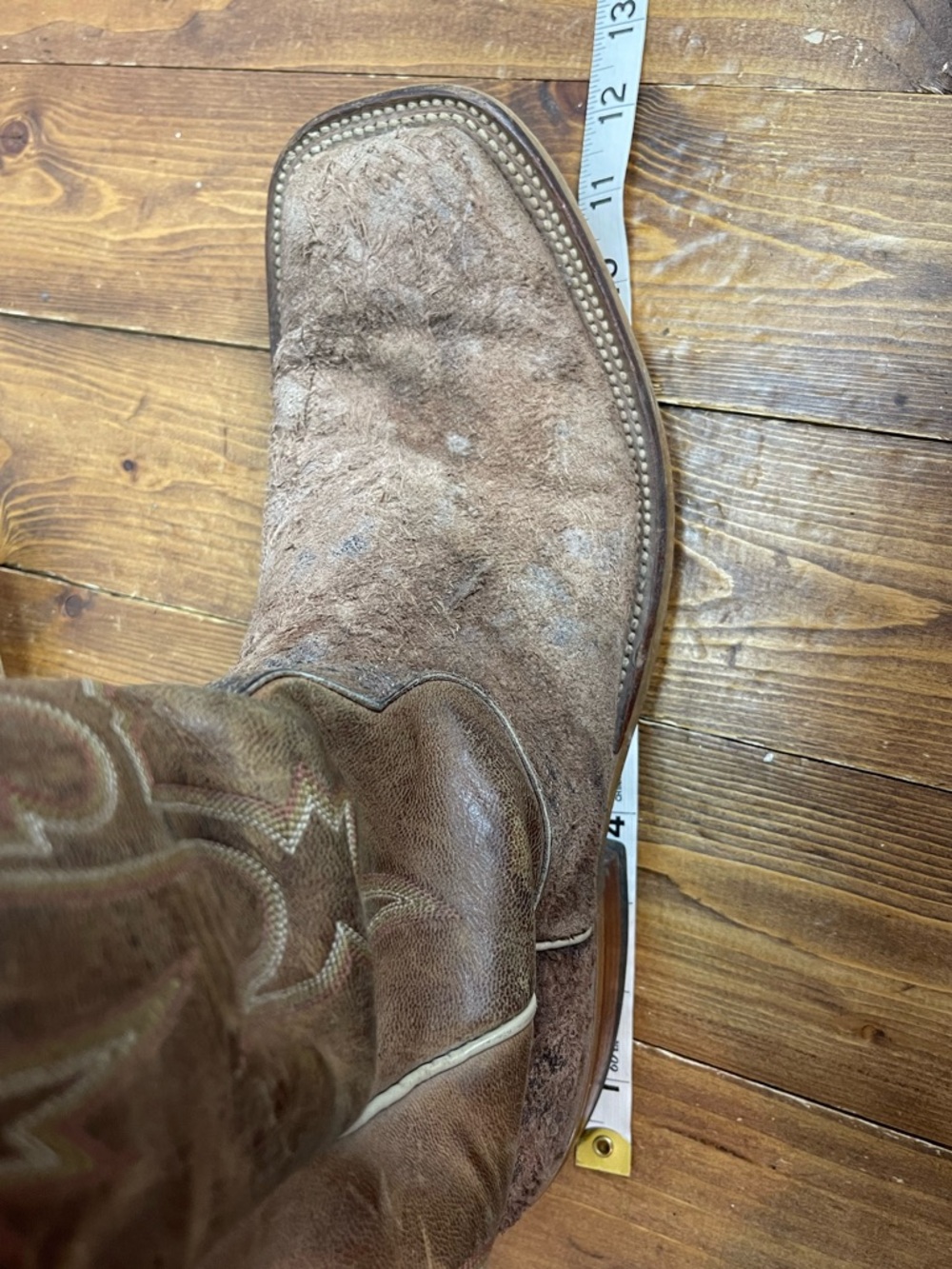 Anderson Bean brown leather square toe cowboy boots - Picture 12 of 12